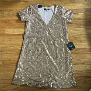 Gold Mini Sequin Dress